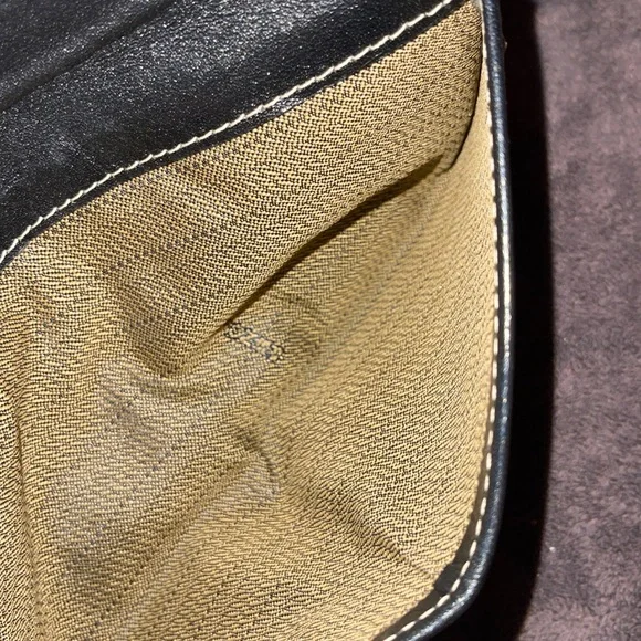 Fendi leather & canvas tri fold wallet